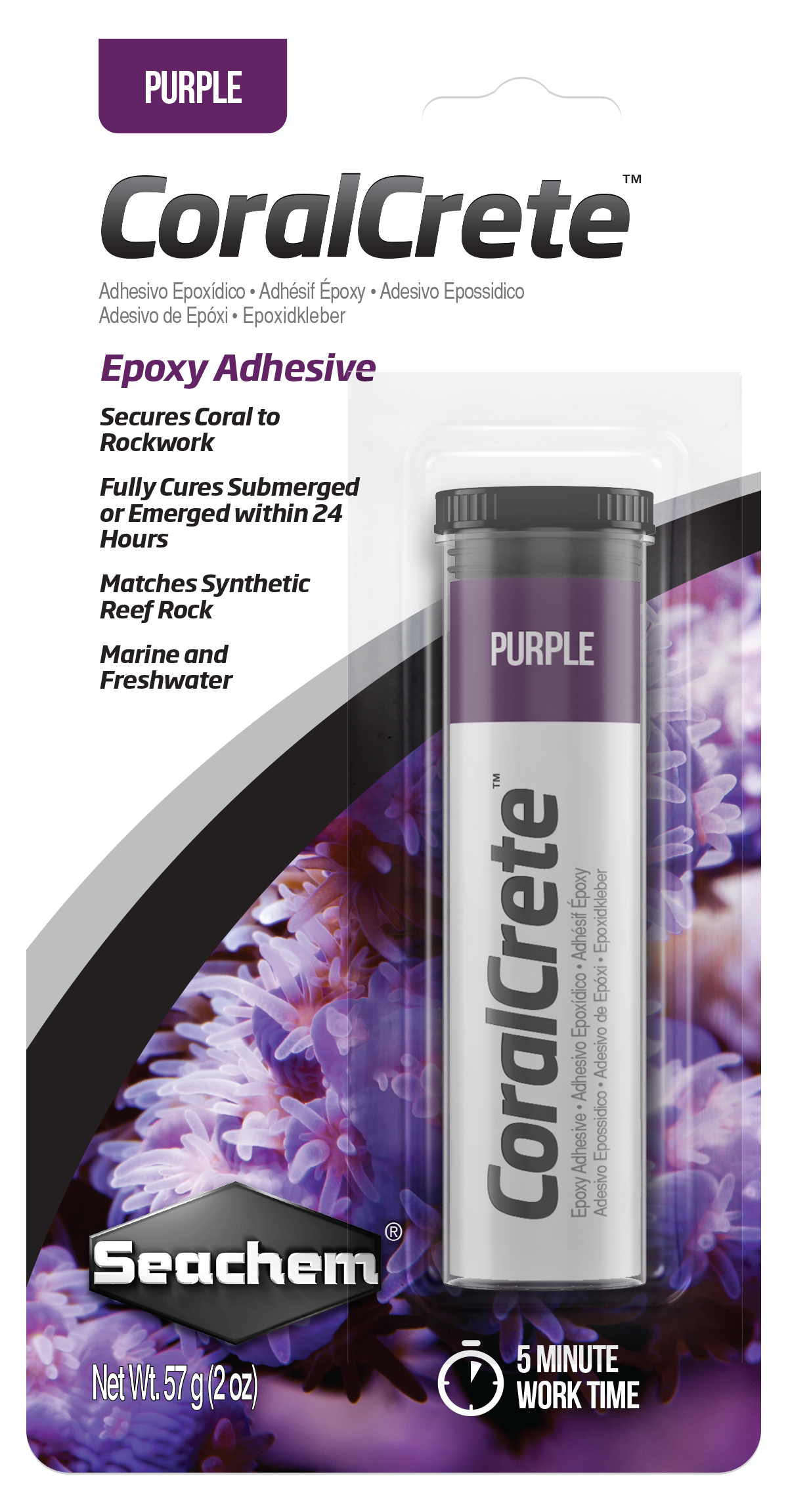Seachem CoralCrete Epoxy Adhesive - Purple