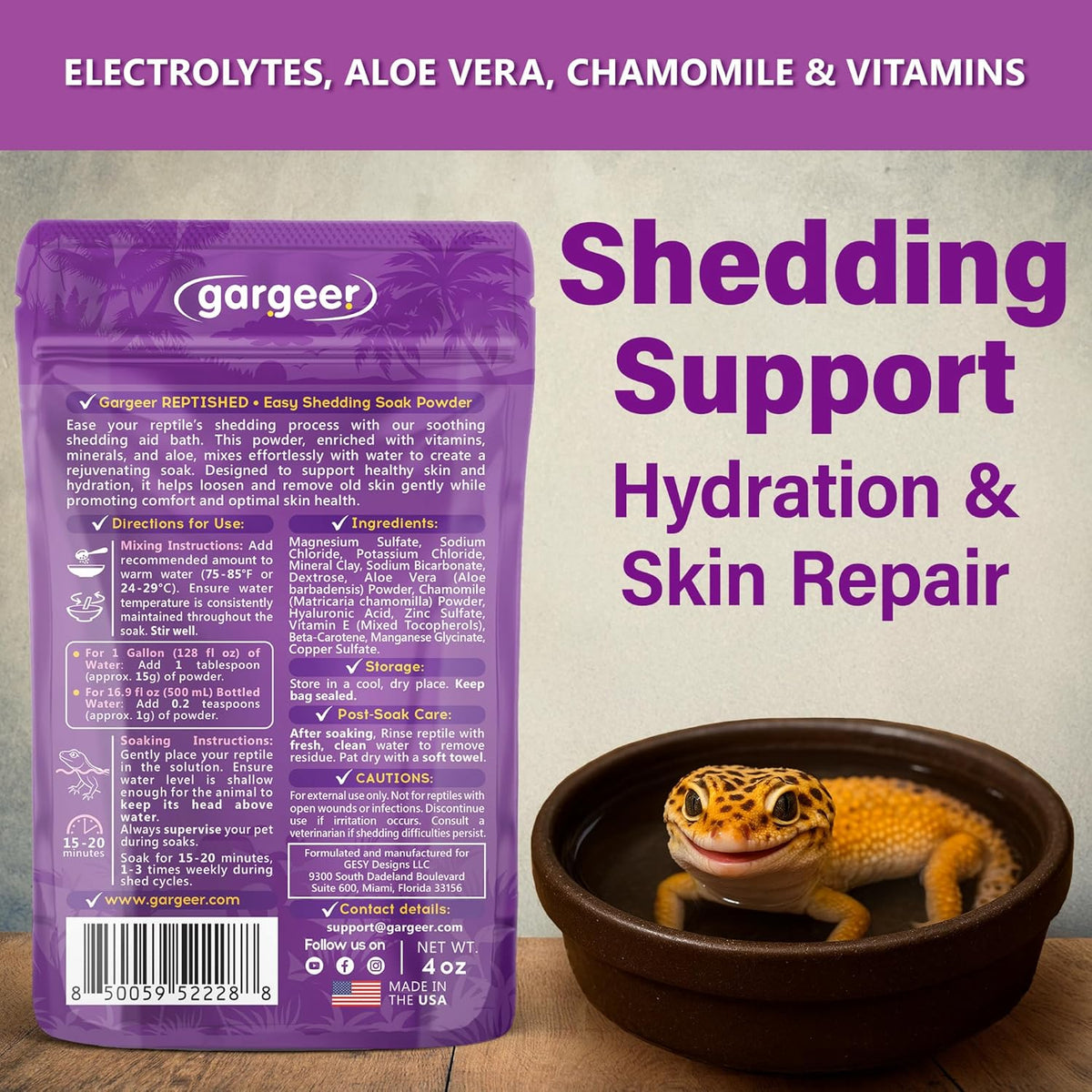 ReptiShed Shedding Aid Soak Powder by Gargeer