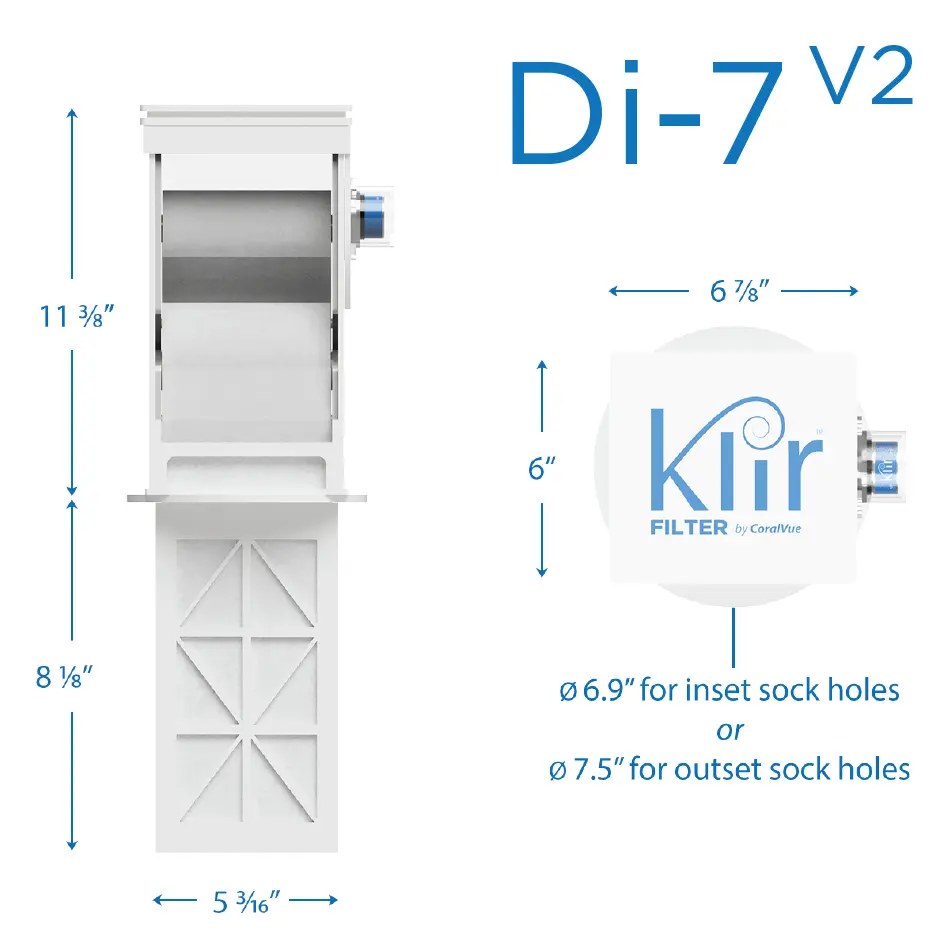 Klir Di-7 V2 Automatic Drop-In Fleece Filter, 7in