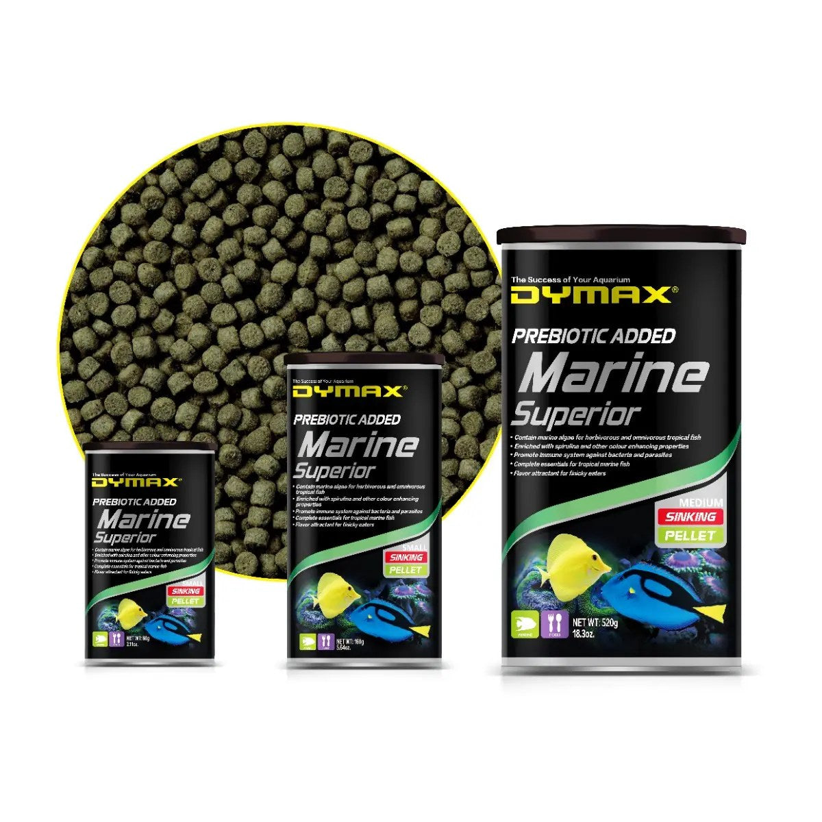 Dymax Marine Superior Pellet Fish Food, 160g