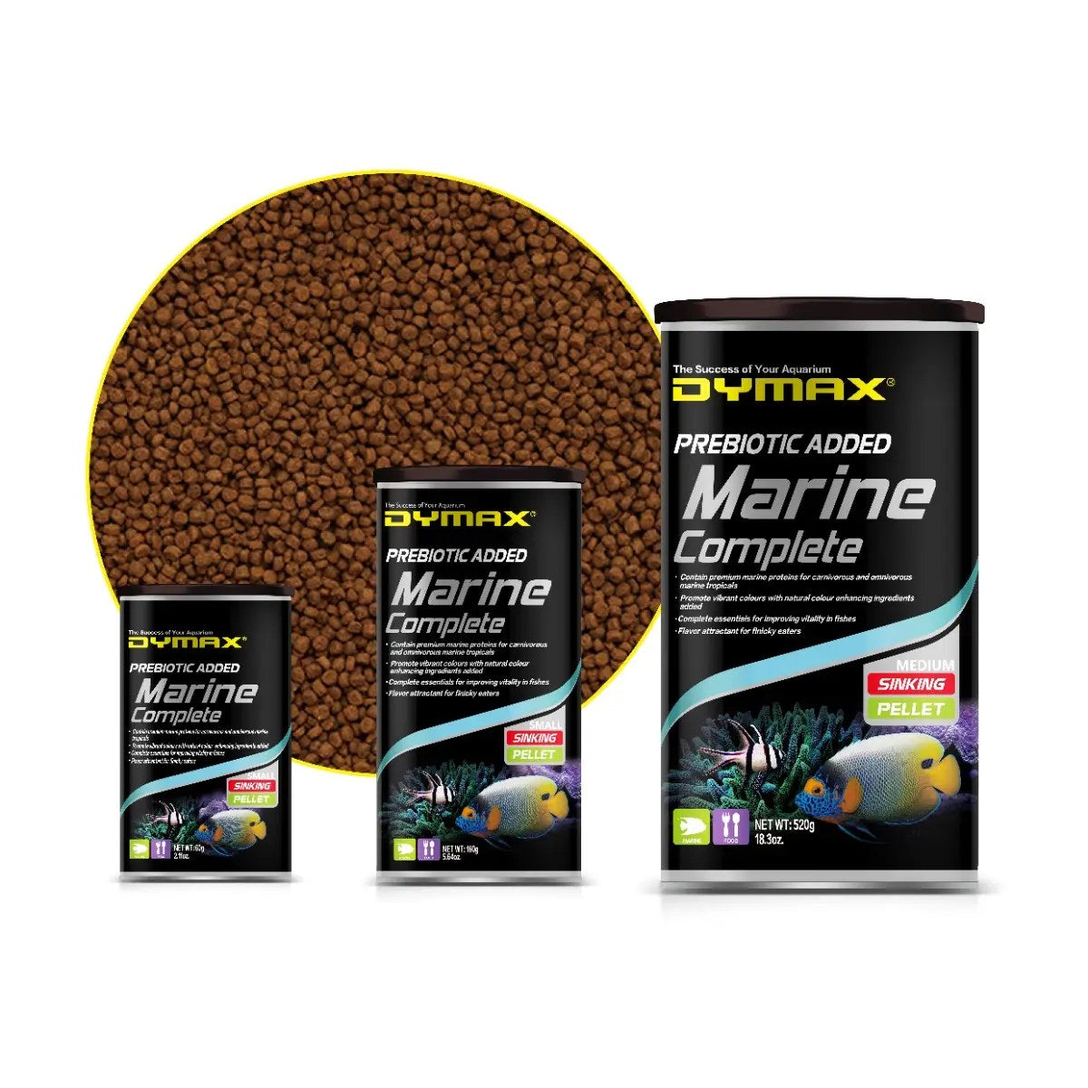 Dymax Marine Complete Pellet Fish Food, 560g
