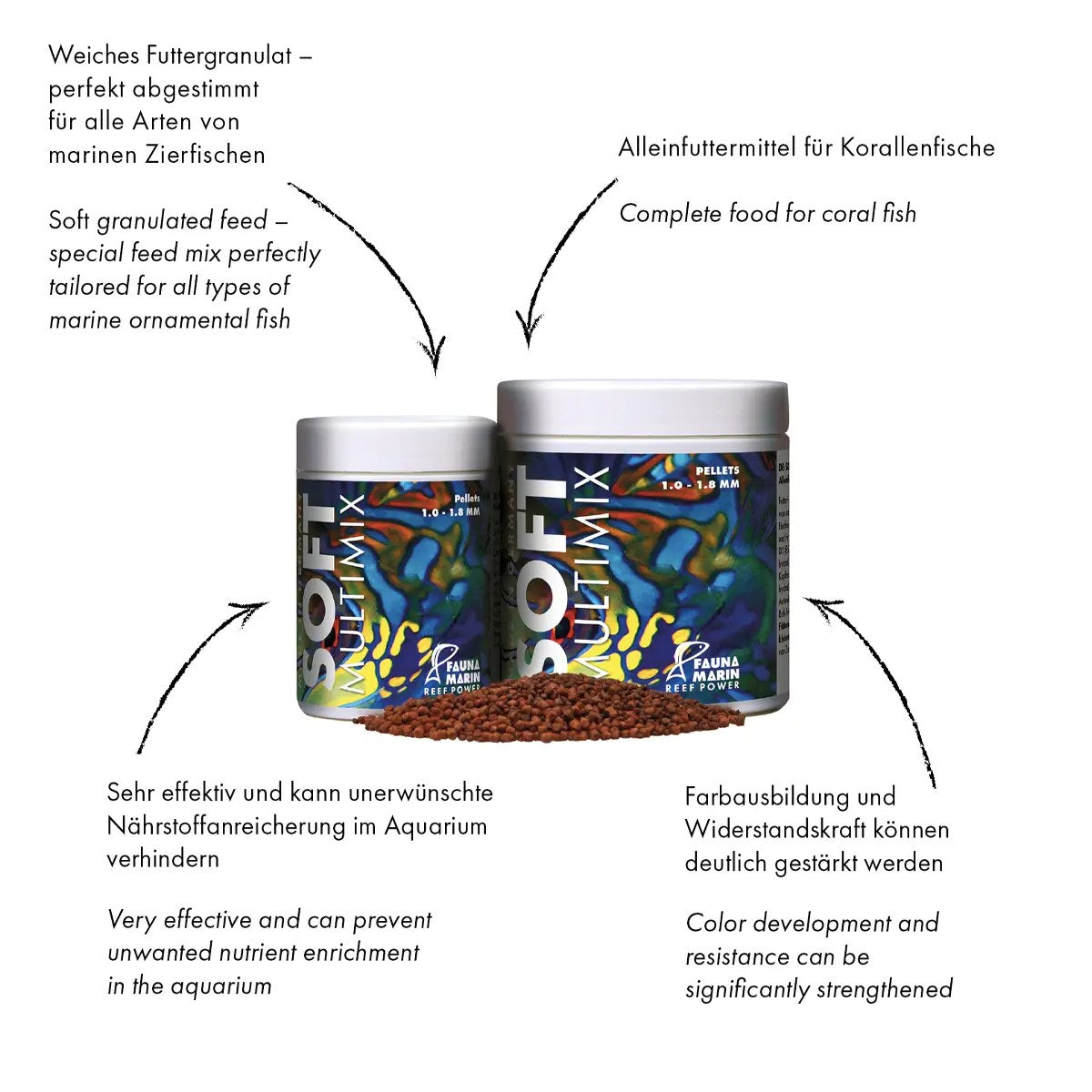 Fauna Marin Multi Mix, M/L Pellet Fish Food, 100 ml