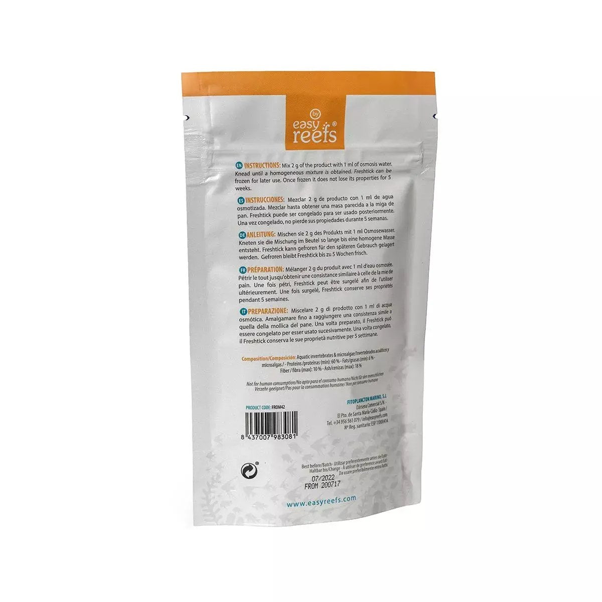 Easy reefs Freshtick Omnivorous Fish Food, 42g