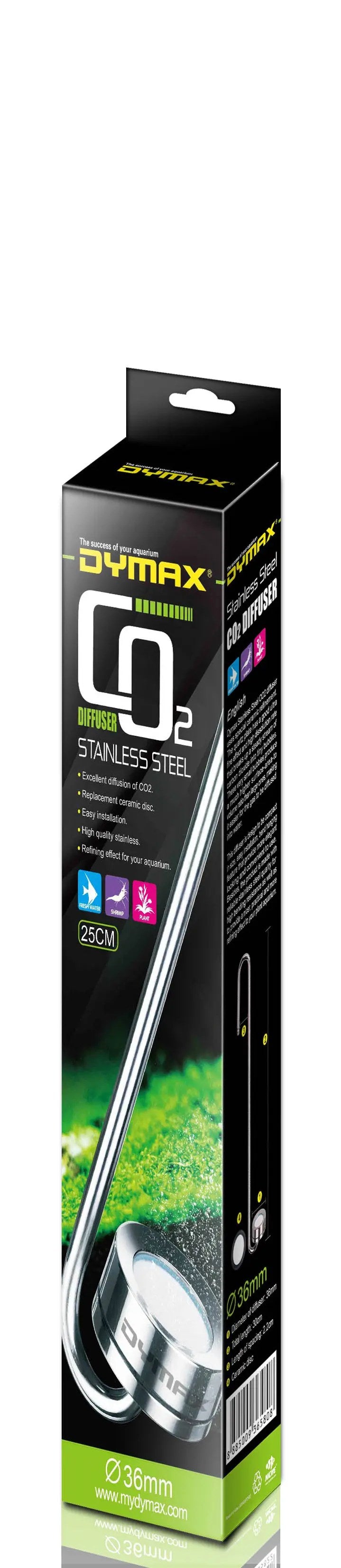Dymax Stainless Steel CO2 Diffuser, 36 mm Diameter × 25 cm Length