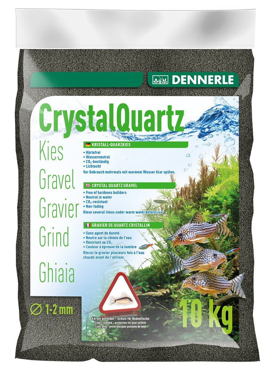 Dennerle Crystal Quartz Gravel, Diamond Black, 10 kg