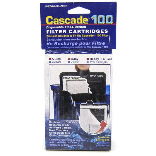 Penn-Plax Cascade 100 Disposable Floss/Carbon Filter Cartridge