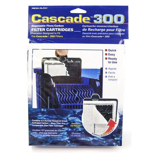 Penn-Plax Cascade 300 Disposable Floss/Carbon Filter Cartridge