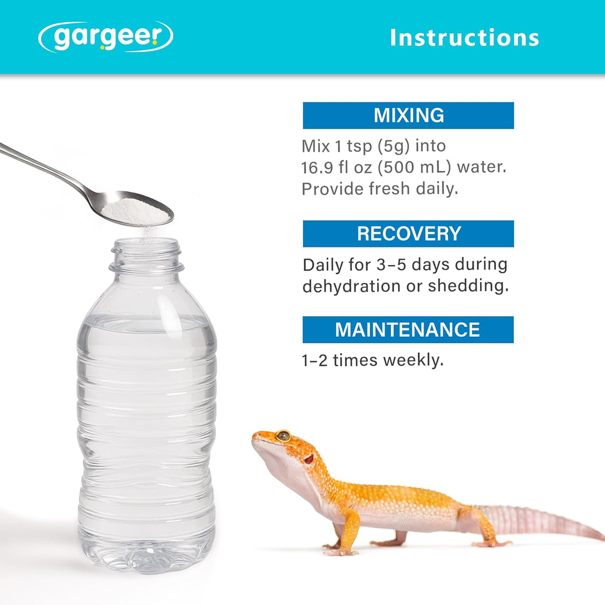 ReptiLyte Premium Electrolyte Drink Supplement by Gargeer