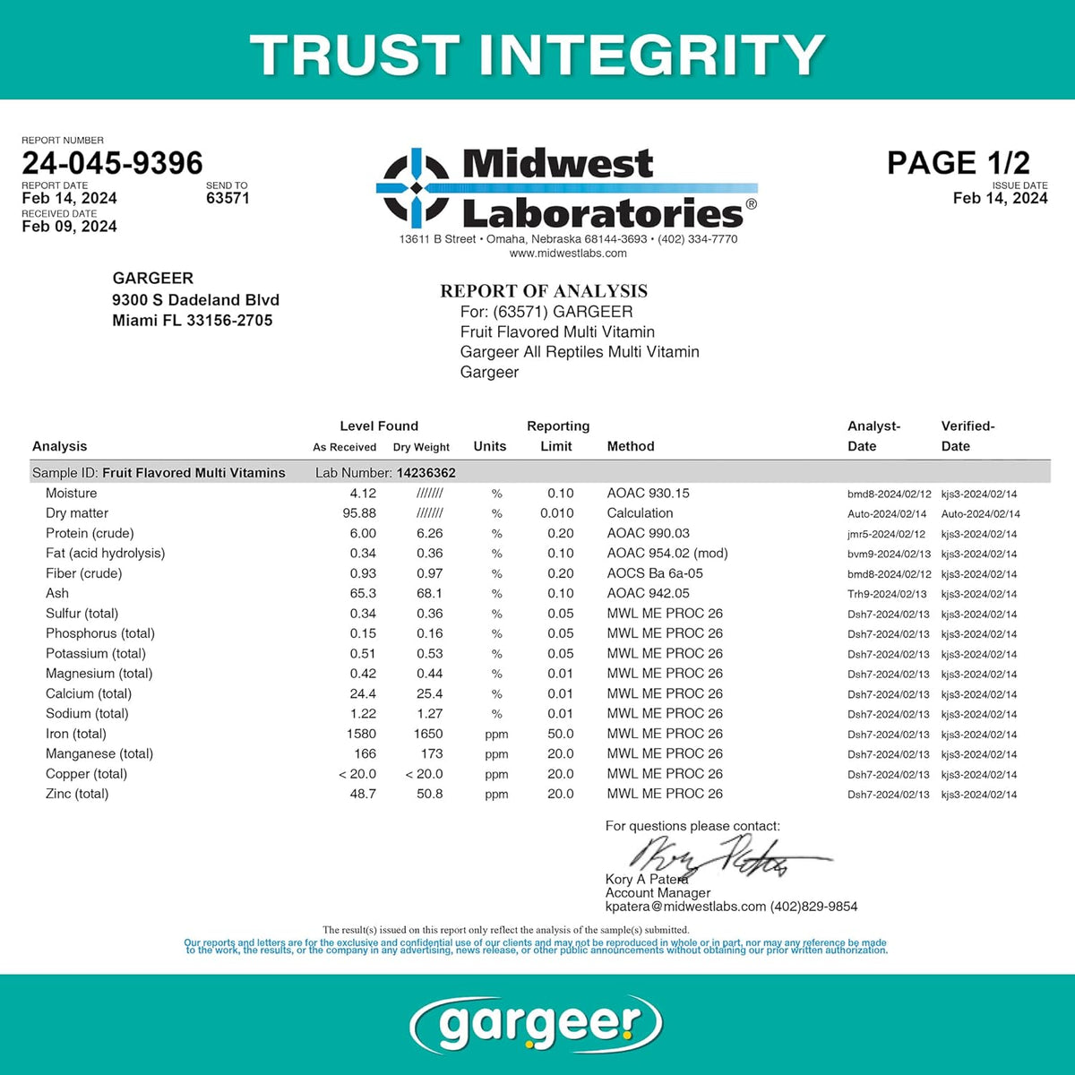 All Reptile Multi-Vitamin Supplement with Fruit by Gargeer
