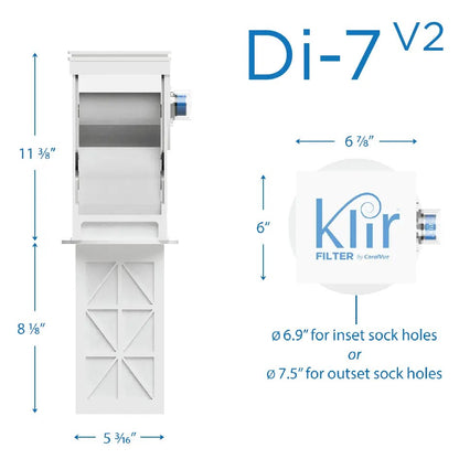 Klir Di-7 V2 Automatic Drop-In Fleece Filter, 7in