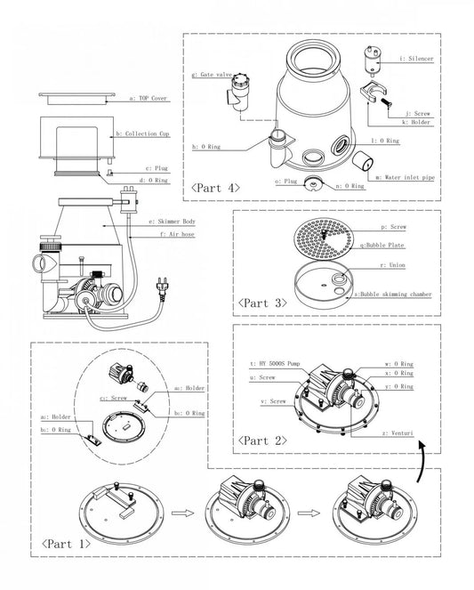Octo SRO 6000S Space Saver Protein Skimmer
