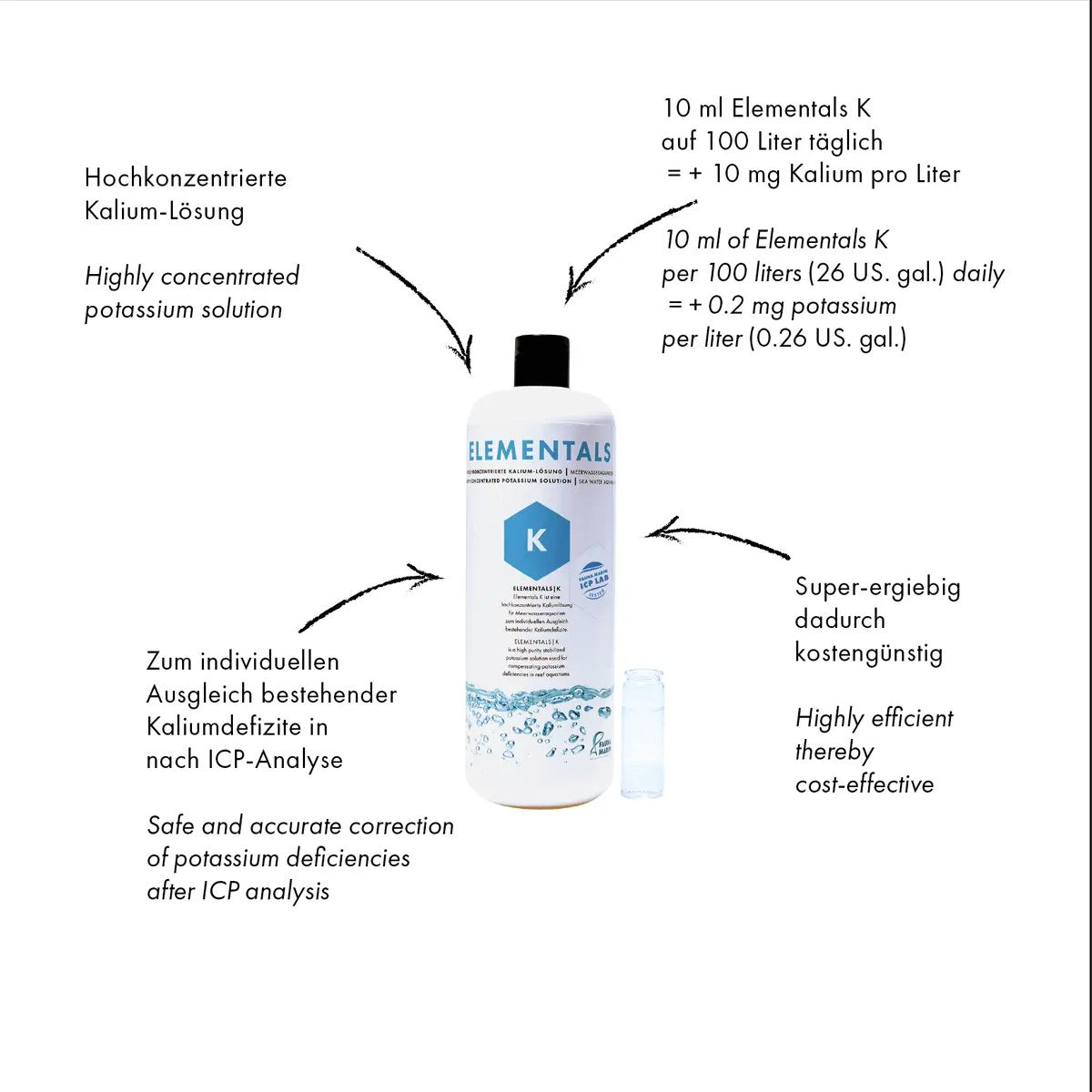 Fauna Marin Elementals K, Potassium, 1000 ml