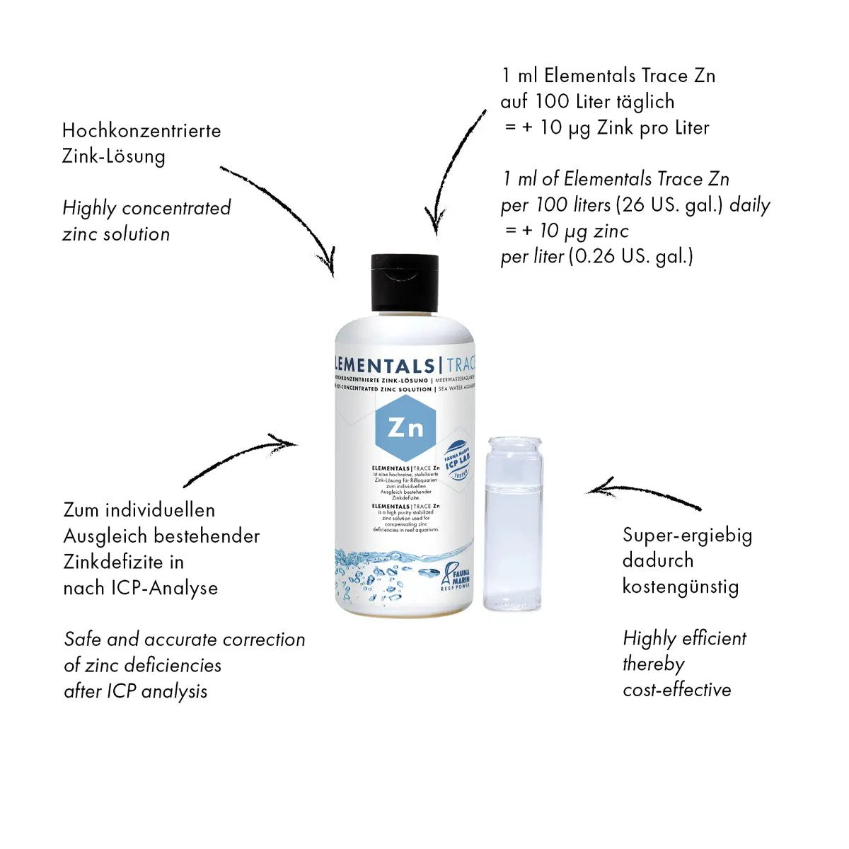 Fauna Marin Elementals Trace Zn, Zinc, 250 ml