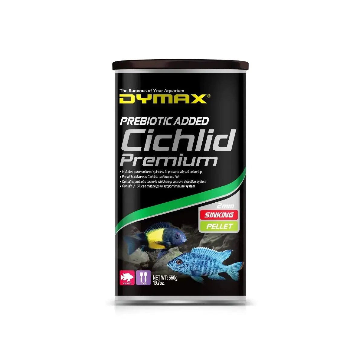Dymax Cichlid Premium Pellet Fish Food, 560 g