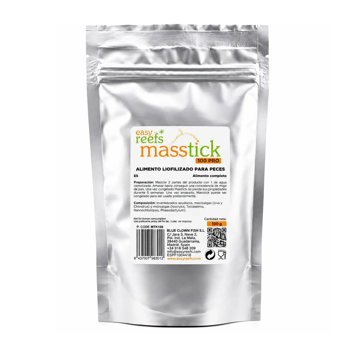 Easy reefs Masstick, Bulk Adhesive Marine Fish Food, 100 g